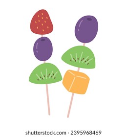 Colorful Fruit Brochette Sticks illustration