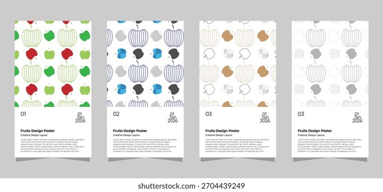 Colorful fruit design posters for creative projects and presentations