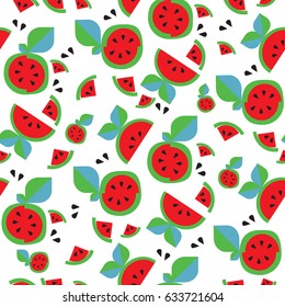 Colorful fruit geometric vector seamless pattern