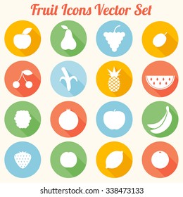 Colorful Fruit Icons Vector Set - eps10
