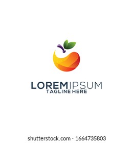 colorful fruit logo design vector