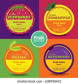Colorful Fruit Logo set, Template Labels