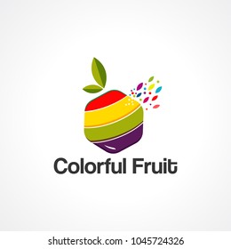 colorful fruit logo vector, icon, element for business