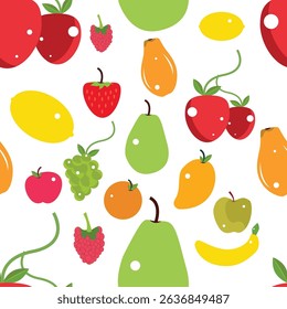 Colorful Fruit Pattern Seamless Design.
