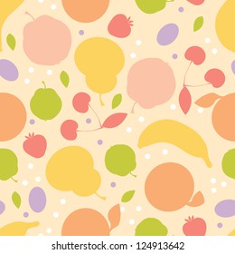 Colorful fruit seamless pattern background