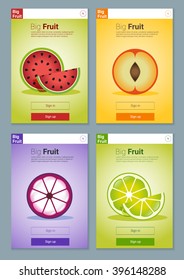 Colorful Fruits banner for app design, vector, illustration