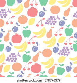 Colorful fruits seamless pattern. Background, texture, vector