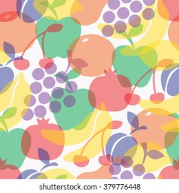 Colorful fruits seamless pattern. Background, texture, vector