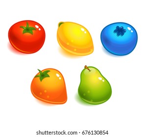 Colorful Fruits Set