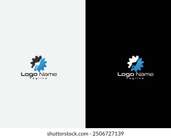 Colorful fuel station logo design. Oil business. Gear fuel logo design. Fuel gear logo design with gear and gradient color. Gear oil vecotr.