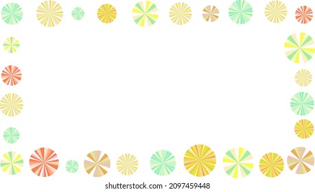 Colorful full frame with round deformed flowers,16:9 ratio size
