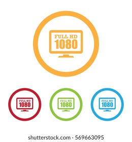 Colorful Full HD 1080p Icons With Rings