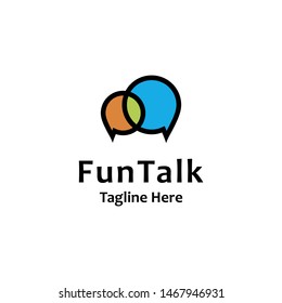 colorful fun bubble talk chat logo icon vector template