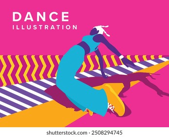 Ilustração de dançarino colorida e divertida