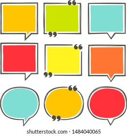 Colorful, fun, hand-drawn doodle text boxes and thought bubbles