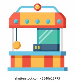 A colorful and fun illustration of a carnival game, perfect for adding a touch of nostalgia to your designs. This playful graphic is ideal for amusement park posters, game-themed projects.