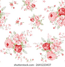 Colorful and fun seamless design with cute animals, stars, and hearts. Designed especially for children's and girly apparel, wallpaper, and digital use.