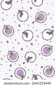 Colorful and fun seamless design with cute animals, stars, and hearts. Designed especially for children's and girly apparel, wallpaper, and digital use.
