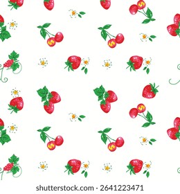 Colorful and fun seamless design with cute animals, stars, and hearts. Designed especially for children's and girly apparel, wallpaper, and digital use.