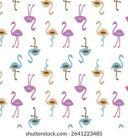 Colorful and fun seamless design with cute animals, stars, and hearts. Designed especially for children's and girly apparel, wallpaper, and digital use.