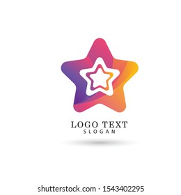 Colorful & Fun Star Logo. Icon & Symbol Vector Template.