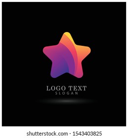 Colorful & Fun Star Logo. Icon & Symbol Vector Template.