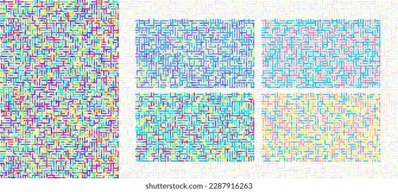 Colorful fun system connection seamless patterns.