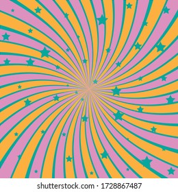 colorful fun twist pattern vector background, stars