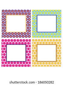 Colorful and Fun Vector Floral Frame and Invitation Template Collection
