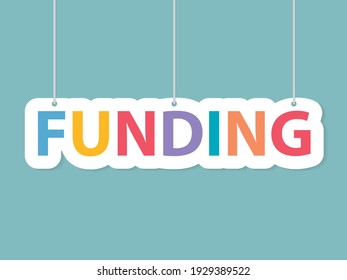 Colorful Funding Banner Hanging - Vector Illustration