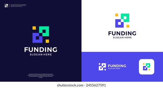 Colorful funding logo design. Abstract growth financial logo template.