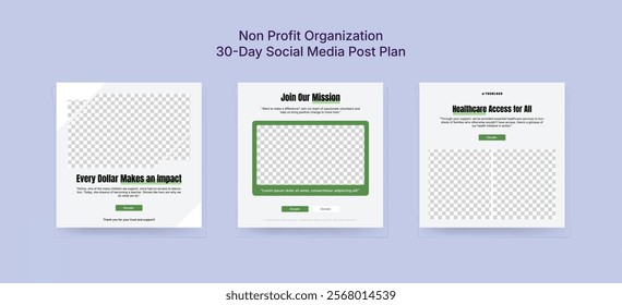 Colorful Fundraising Social Media Post Template, Charity Banner Design for Non-Profit Organizations