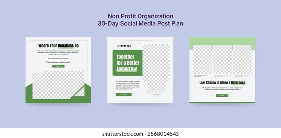 Colorful Fundraising Social Media Post Template, Charity Banner Design for Non-Profit Organizations