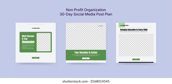 Colorful Fundraising Social Media Post Template, Charity Banner Design for Non-Profit Organizations