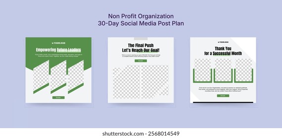 Colorful Fundraising Social Media Post Template, Charity Banner Design for Non-Profit Organizations