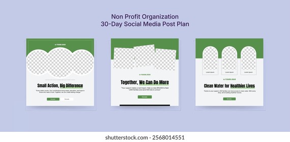 Colorful Fundraising Social Media Post Template, Charity Banner Design for Non-Profit Organizations