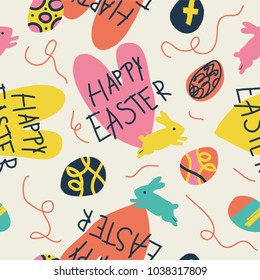 Colorful funky Easter pattern for kids.