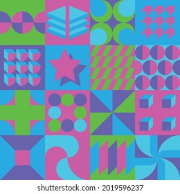 bunter Neo Geometrie Muster Design. nahtlose coole Musterkollektion