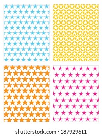 Colorful and Funky Vector Star Pattern Set 