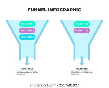 Colorful Funnel Process Infographic Representing Four Stages of the Customer Journey