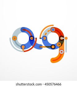 Colorful funny cartoon letter icon. Business logo design