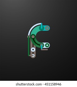 Colorful funny cartoon letter icon. Business logo design