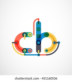 Colorful funny cartoon letter icon. Business logo design