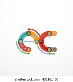 Colorful funny cartoon letter icon. Business logo design