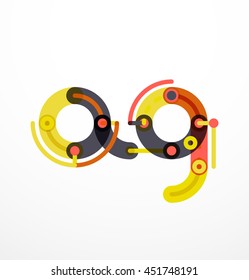 Colorful funny cartoon letter icon. Business logo design