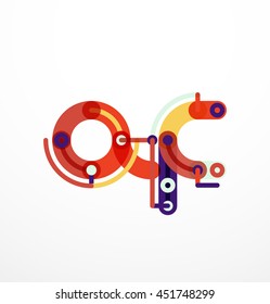 Colorful funny cartoon letter icon. Business logo design