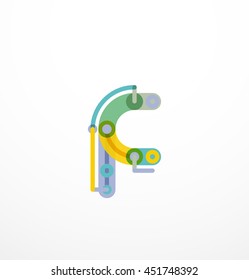 Colorful funny cartoon letter icon. Business logo design