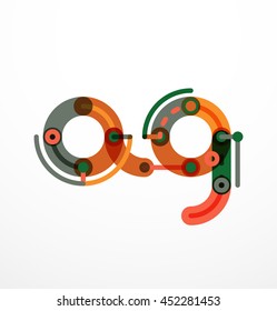 Colorful funny cartoon letter icon. Business logo design