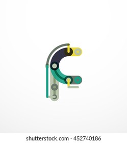 Colorful funny cartoon letter icon. Business logo design