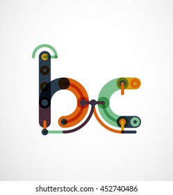 Colorful funny cartoon letter icon. Business logo design